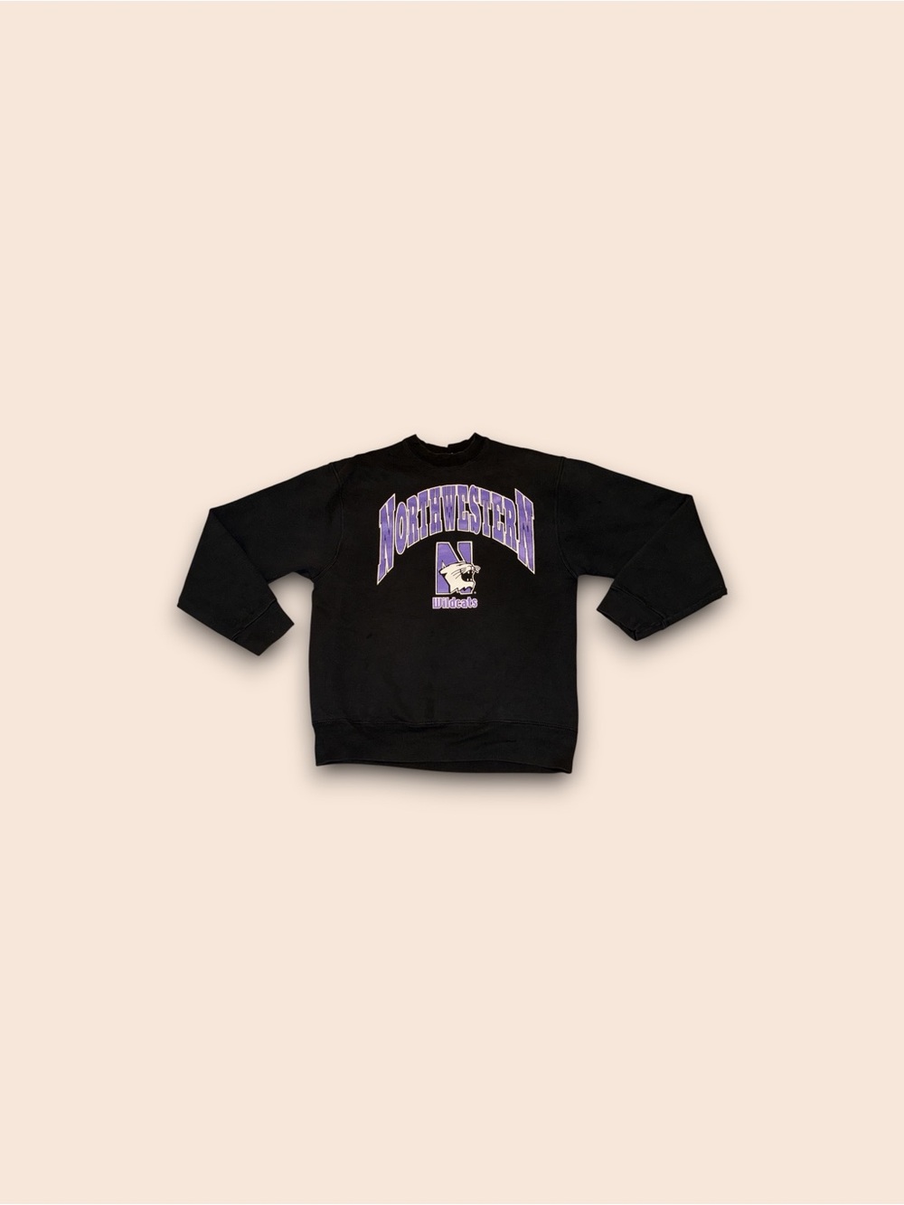 Vintage northwestern wildcats NCAA fruit of the loom crewneck sweatshirt black L